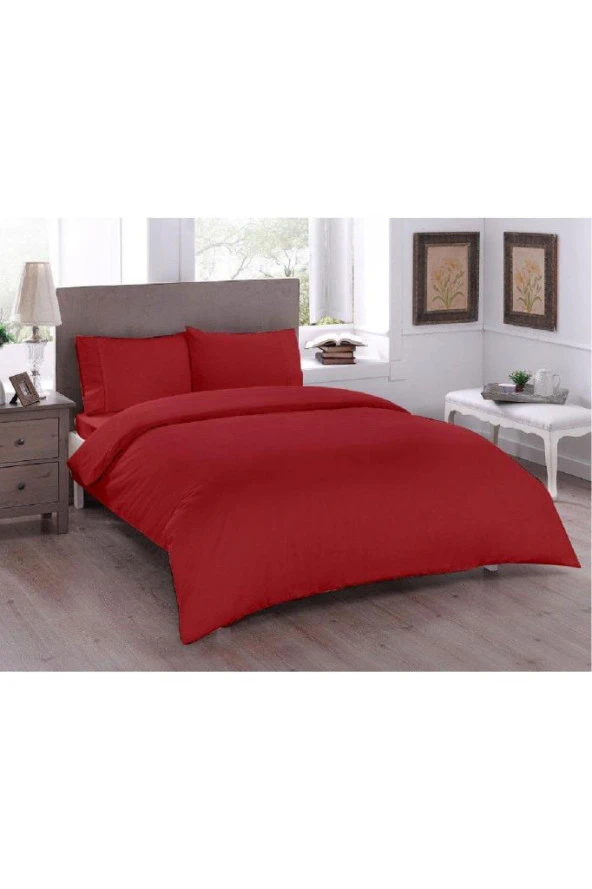 Çeyiz Diyarı Pure Çift Kişilik Nevresim Takımı Kırmızı - Resim 3
