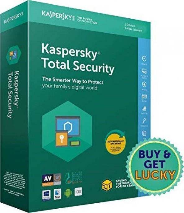 Kaspersky Total Security 1 Kullanıcı 1 Yıl Virüs Programı 2020 Versiyon Online Teslimat Türkçe
