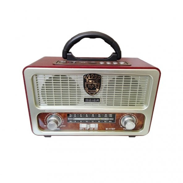 Meier M-111BT Şarjlı Nostaljik Radyo Bluetootlu-Kumandalı USB/SD/ - 3