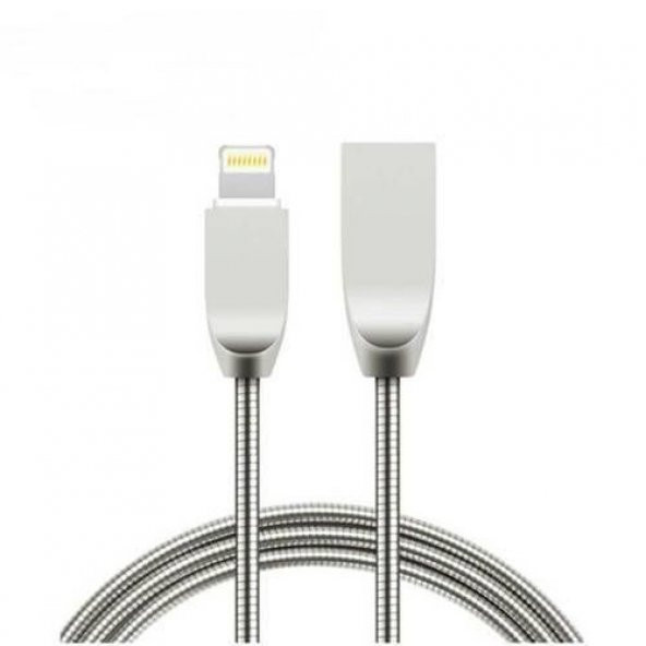 Apple iPhone Ve Android Metal Yaylı Usb Hızlı Şarj Kablosu - 3