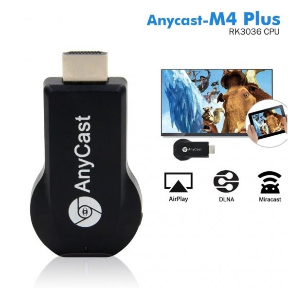 2017 Anycast M4 Plus Full Hd Hdmi Kablosuz Görüntü ve Ses Aktarıc