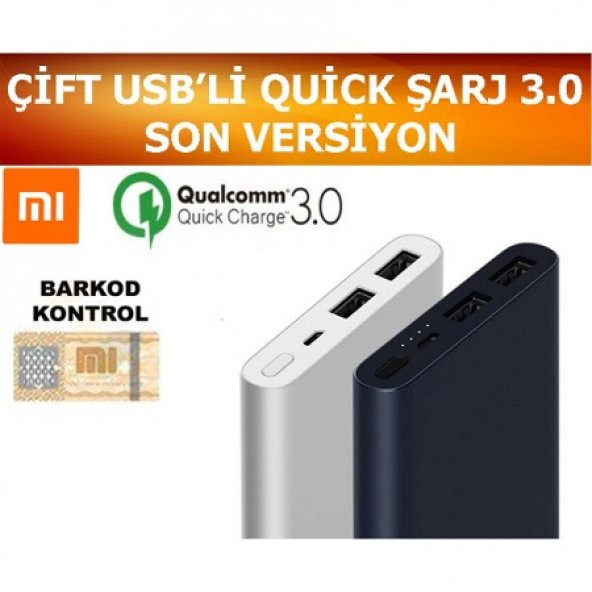 Xiaomi Mi 3.Nesil Powerbank 10000 mAh Hızlı Şarj Cihazı - 2