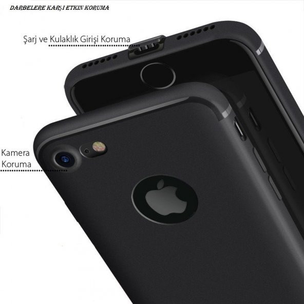 iPhone 7 7 Plus 6 6s Plus Kamera Korumalı İnce Mat Silikon Kılıf