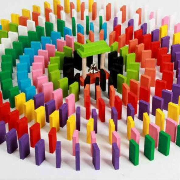 Ahşap Domino Taşları 1000 Parça Renkli Eğitici Domino Oyunu Ahşap domino oyunu Çocuk Ahşap Oyuncak - 7