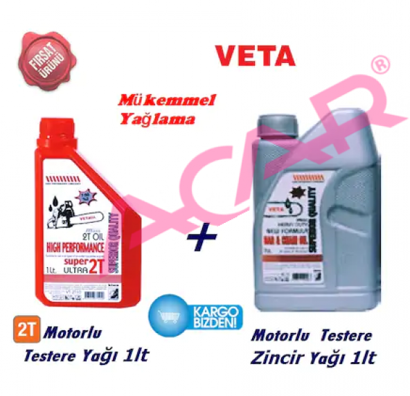 VETA 2T MOTORLU TESTERE YAĞI VE ZİNCİR YAĞI 1LT