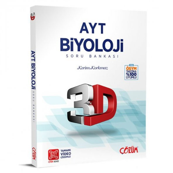 AYT 3D Biyoloji Tamamı Video Çözümlü Soru Bankası Çözüm Yayınları
