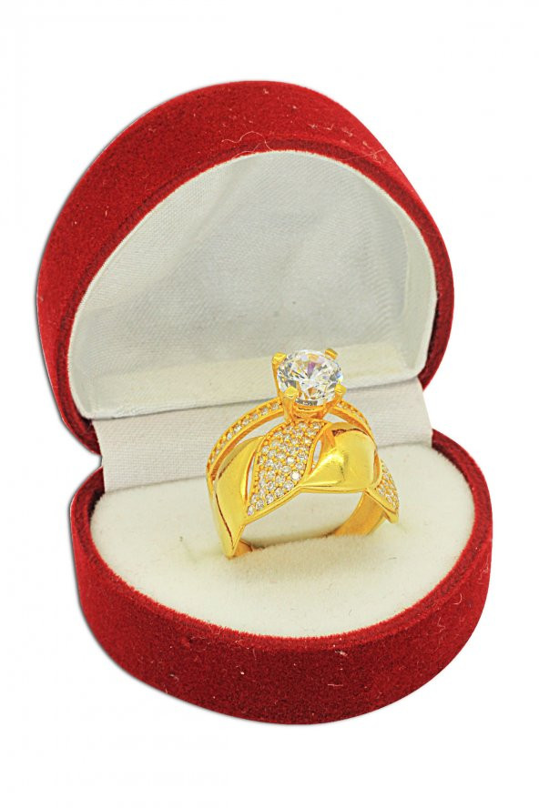 Cigold 22 Ayar Alyanslı Tektaş Yüzük OA-17K1YZK0638001277 - 2