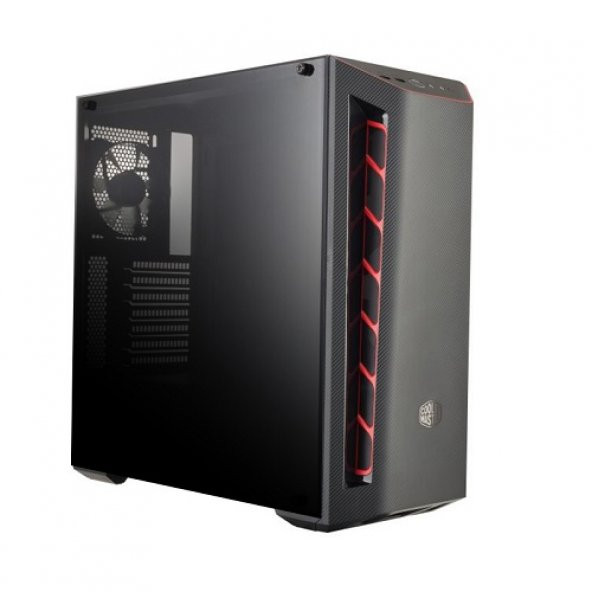 COOLERMASTER mid Tower 600W Gaming MasterBox MB501L RC-MCB-B501L-KANA60-S00 ATX PC Kasası Pencereli Siyah Kırmızı