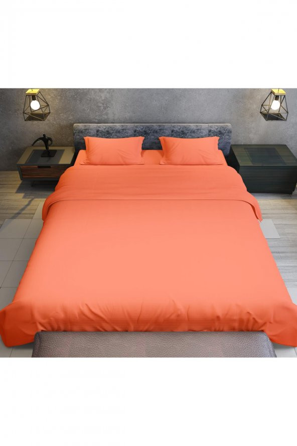 Terry Cotton Çift Kişilik Nevresim Takımı | Turuncu - 4