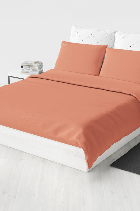 Terry Cotton Çift Kişilik Nevresim Takımı | Turuncu - 5