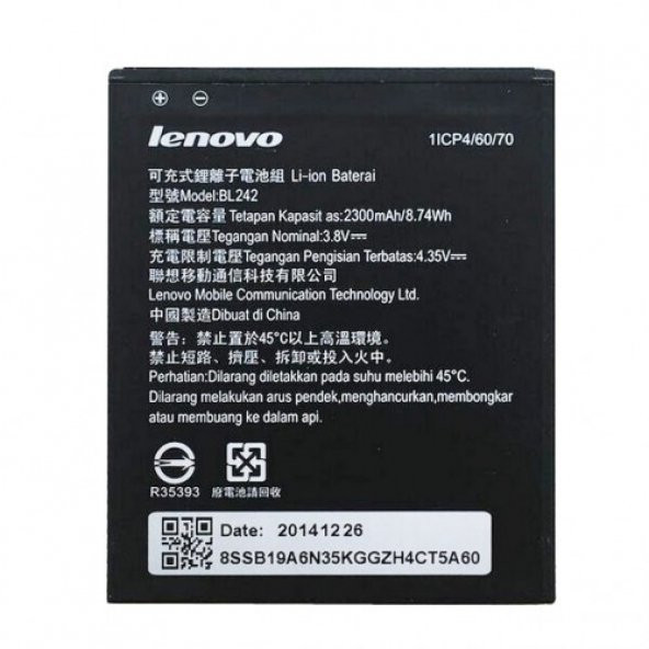 Lenovo A 6010 Batarya Pil