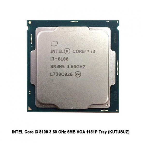 INTEL Core i3 8100 3,60 GHz 6MB VGA 1151P Tray