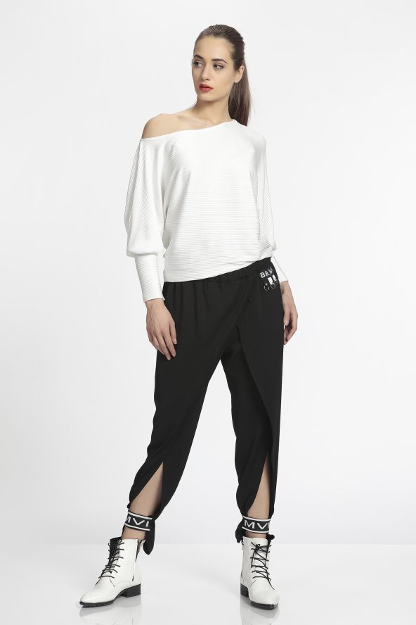 SAY ETEĞİ YAZILI BAYAN BLUZ - 1911003 EKRU - 3