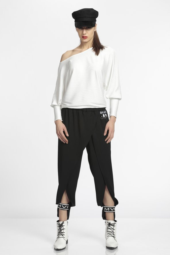 SAY ETEĞİ YAZILI BAYAN BLUZ - 1911003 EKRU - 4