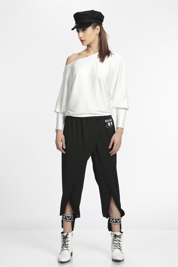 SAY ETEĞİ YAZILI BAYAN BLUZ - 1911003 EKRU - 5