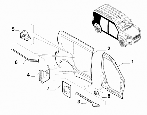 FIAT DOBLO YAN SAC SAĞ  ARKA ÇAMURLUK 51813585