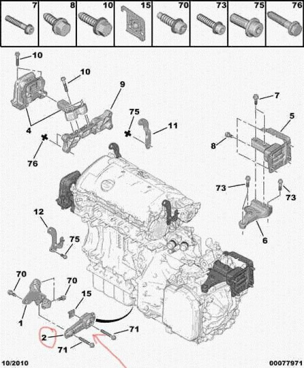 PEUGEOT 207 Motor Takozu 2006 - 2013 (180696) - 2