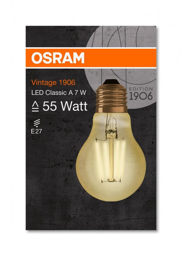 OSRAM Vintage 1906 LED CLASSIC A GOLD 55WATT non-dim 7W/825 E27