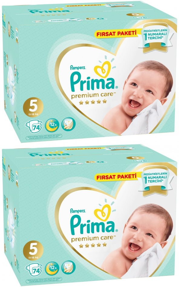 Prima Premium Care Bebek Bezi Beden:5 (11-16) Junior 148 Adet Mega Fırsat Pk