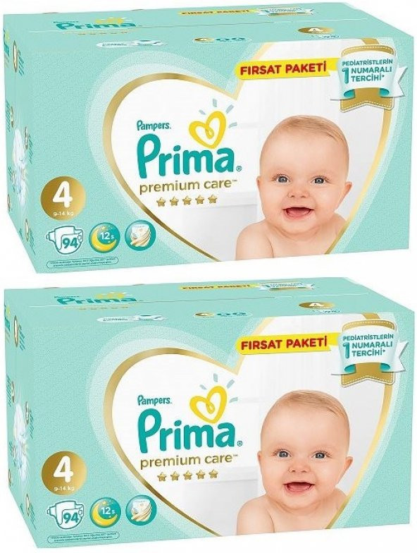 Prima Premium Care Bebek Bezi Beden:4 (9-14) Maxi 168 Adet Mega Fırsat Pk