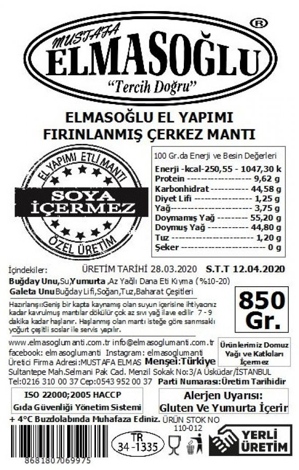 EL YAPIMI ETLİ ÇERKEZ MANTI 850 GR. 6-7 PORSİYON - 4