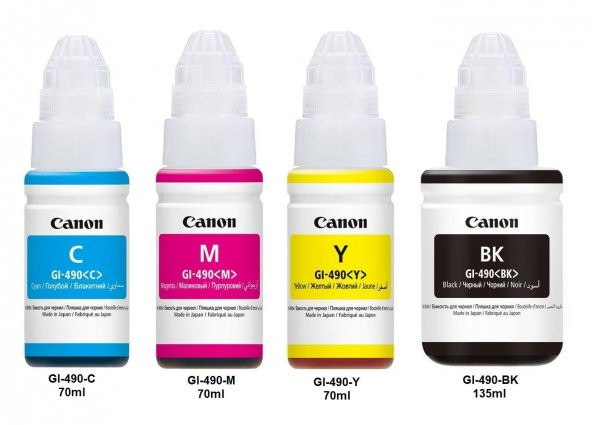 Canon Pixma G2400 Tanklı Yazıcı için Orjinal Mürekkep 4 Renk Set