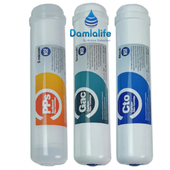 12" Inline filtre Kapalı Kasa 3 Lü Su Arıtma Filtre Seti