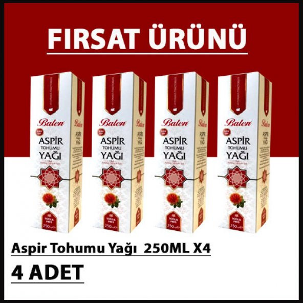 Aspir Tohumu Yağı 250ml (4 Adet)