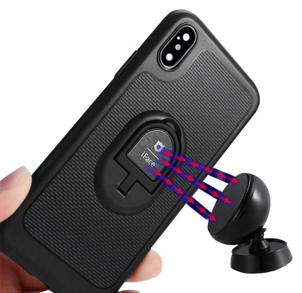 iPhone XS Max iFace Yüzük Tutuculu Arka Kapak Halka-Gold - Resim 2