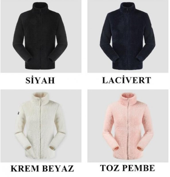 Kadın Lacivert Hırka Sweatshirt, Bayan Peluşlu Polar Sweat - 2