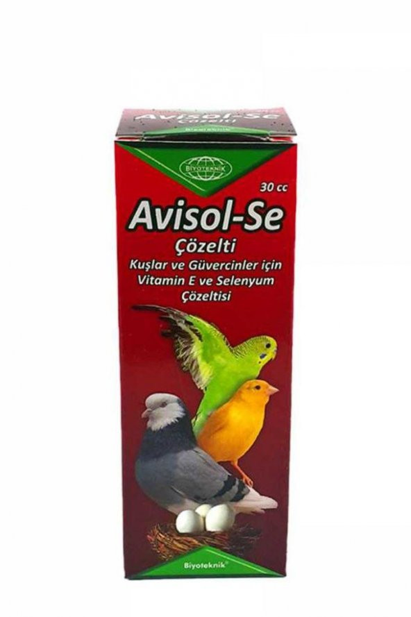 Biyoteknik Avisol-Se Kuşlar için Vitamin E ve Selenyum Çözelti 30