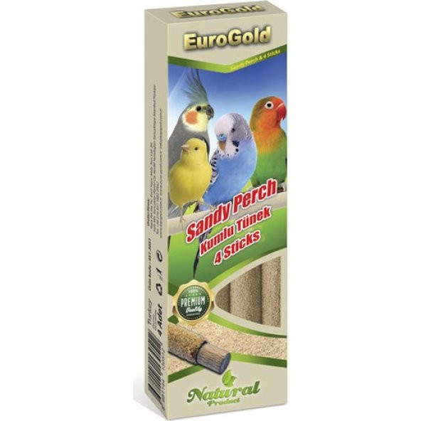Eurogold Kuşlar İçin Kumlu Tünek 4lü