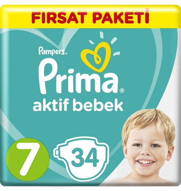 Prima Aktif Bebek Fırsat Paketi 34 Adet 7 Numara