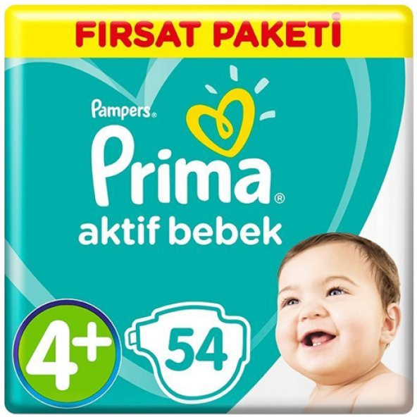 Prima Aktif Bebek Fırsat Paketi Maxi Plus 54 Adet 4+ Numara