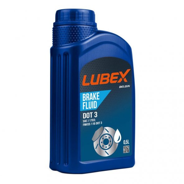 Lubex Brake Fluid DOT 3 Fren Hidrolik Yağı 500 Ml (4 Adet) - 2