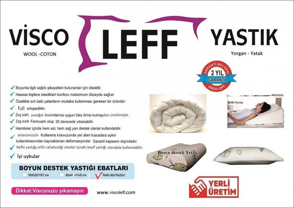 Reflü Yatağı ve Yastığı BAMBU Kılıf - 70x60x23 cm- - 3