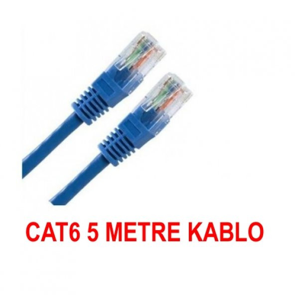 5 Metre Cat6 Patch Kablosu Ethernet Adsl Fabrikasyon Rj45