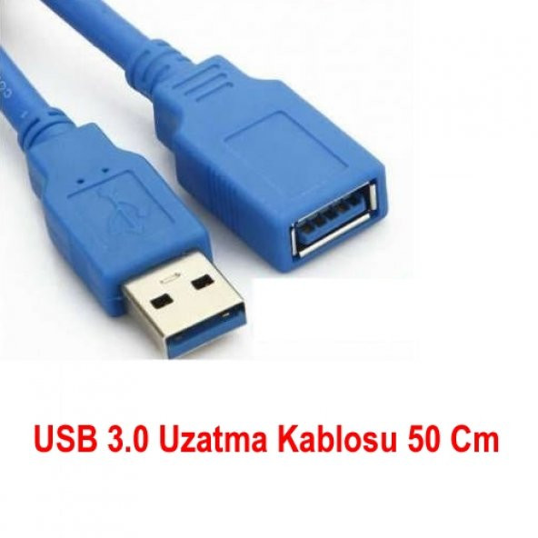 USB 3.0 UZATMA KABLOSU 50cm UZATICI DİŞİ ERKEK EKLEME UZAĞA BAĞLA
