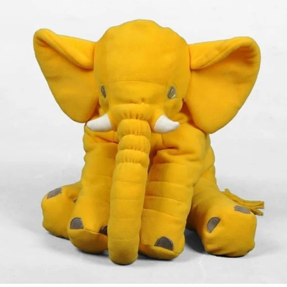 Büyük Uyku Arkadaşı Peluş Fil Pelüş Uyku Fili 60 Cm Sarı Fil