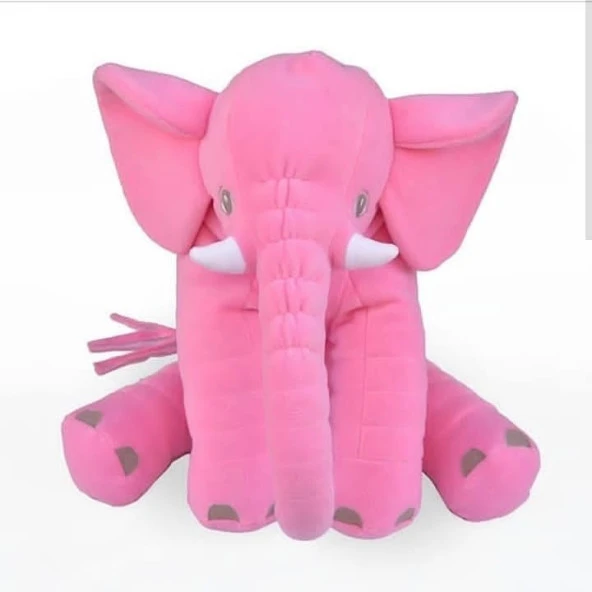 Büyük Uyku Arkadaşı Peluş Fil Pelüş Uyku Fili 60 Cm Pembe Fil
