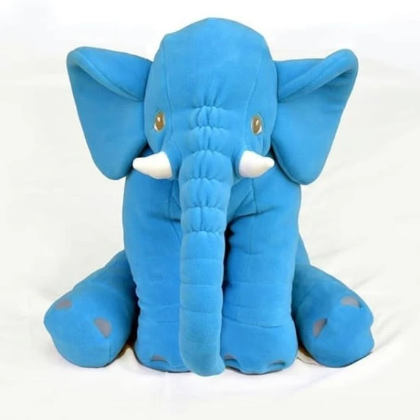Büyük Uyku Arkadaşı Peluş Fil Pelüş Uyku Fili 60 Cm Mavi Fil