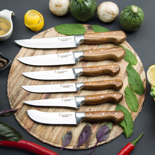 Lazbisa Mutfak Bıçak Seti Et Ekmek Sebze Bıçağı Bilezikli 6 lı Set