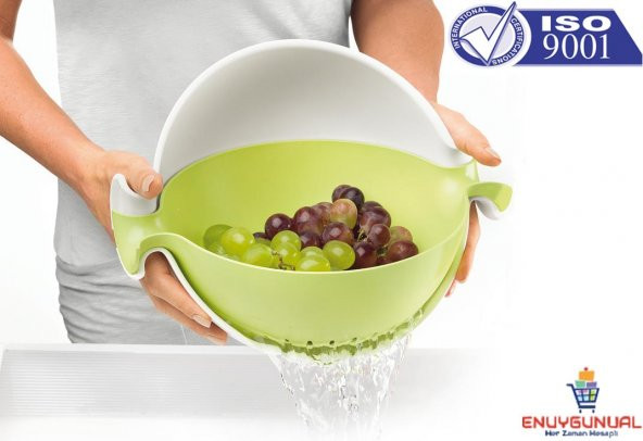 ÇOK AMAÇLI SÜZGEÇ ve KASE SETİ MEYVE SEBZE YIKAMA KASESİ