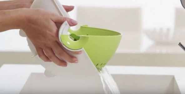 ÇOK AMAÇLI SÜZGEÇ ve KASE SETİ MEYVE SEBZE YIKAMA KASESİ - 4