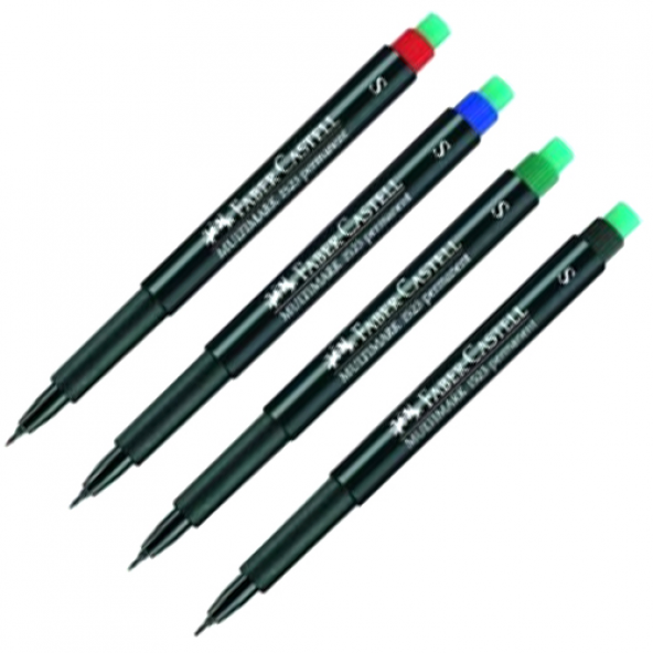 FABER CASTELL SİLİNMEZ ASETAT KALEMİ CD KALEMİ S-M KRMZI-SYH-MAVİ - 2