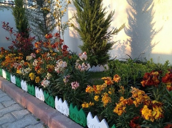 Dekoratif Bahçe Çiti Renkli Geçirmeli Bahçe Çiti 17 CM UZUNLUK x 8 Ad 1,36 m - 2