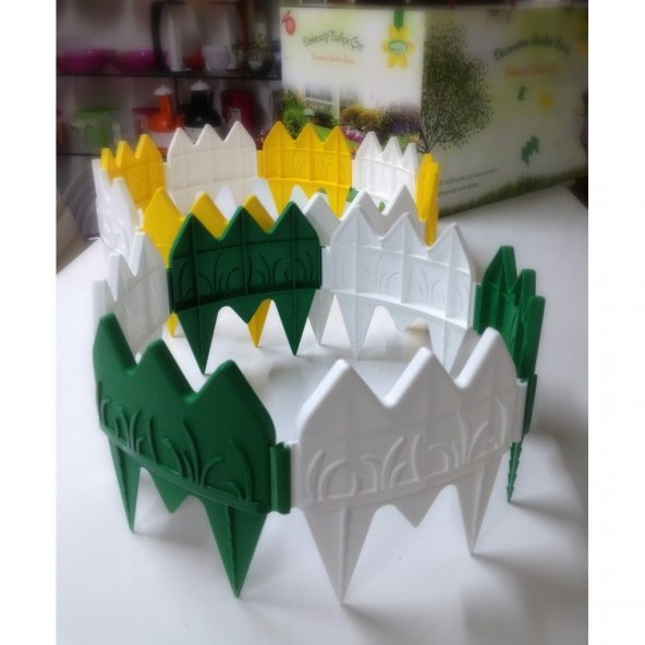 BAHÇE ÇİTİ DEKORATİF RENKLİ 17 CM UZUNLUK X 8 ADET 136 CM - 2