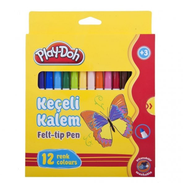 Play-Doh KE007 12 Renk Keçeli Kalem 5mm
