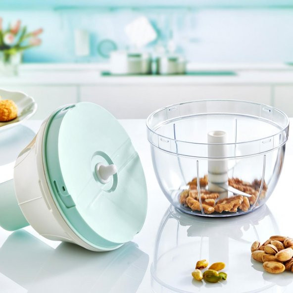 Basmalı Pratik El Rondosu 700 ml 3 Bıçaklı Rondo Bas Kes Doğrayıcı - 2