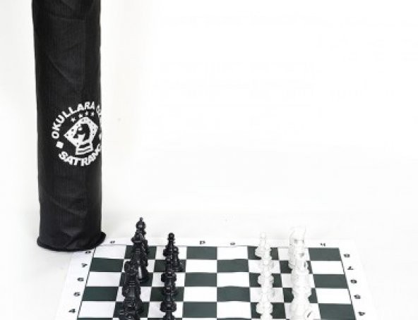 ÖZEL ÇANTALI BEZ SATRANÇ 42x42 cm OKULLARA ÖZEL ÖĞRENCİ SATRANCI